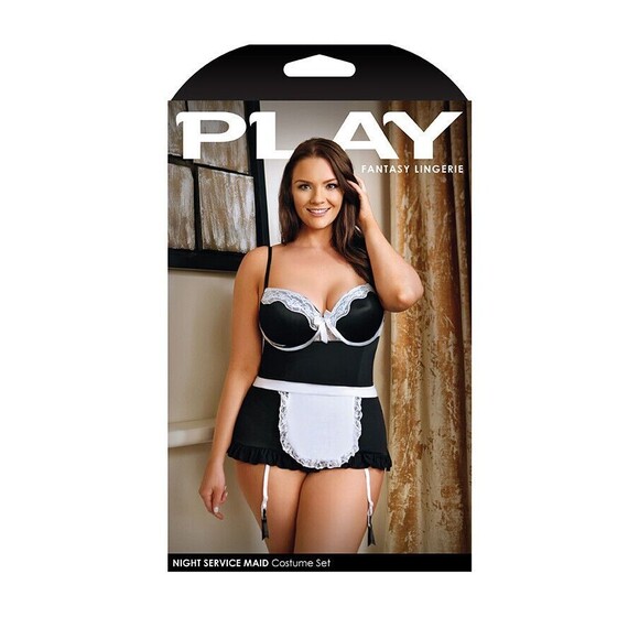 Plus Night Service Maid Costume Womens 3x 4x Cosplay Roleplay Outfit - Picture 8 of 11